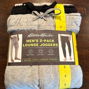 Eddie Bauer Black and Gray Men's Joggers 2-Pack Size Small NWT